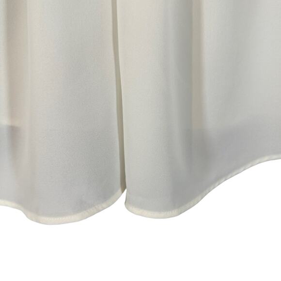 Mango White Lace Applique Flutter Short Sleeve V-Neck Blouse Women Sz 2 - Picture 6 of 8